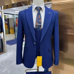 Custom Business Formal Single Breasted Slim Fit Royal Blue Groom Tuxedo 3 Pcs for Men
