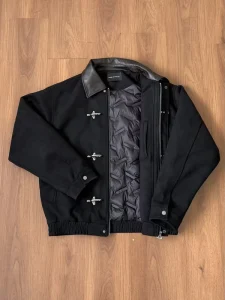 Custom Canvas Jacket Men 13oz Heavyweight Boxy Fit Japanese Style Jacket with Metal Clasp Buckle YKK Zipper