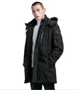 Custom Canvas Long Fox Fur Winter Men’s Coat and Parka