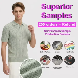 Custom Casual Washed Comfortable Summer Knitted 100% Cotton Men’s Short Sleeve Sweater Men Knitted Polo Shirt