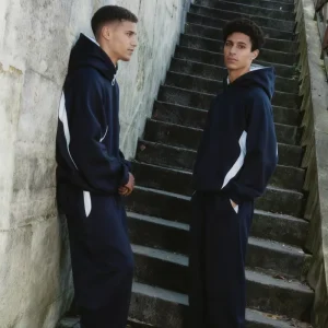 Custom Color Men’s Hoodie Sets 100% Cotton Hoodies and Wide Leg Sweatpants Set Tracksuit for Men