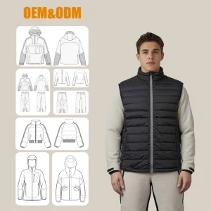 Custom Color Men’s Vest Waistcoat Winter Fashion Down Vest Lightweight