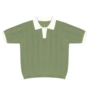Custom Contrast Color Collar Knitted Ice Silk Polo Shirt Men’s Short Sleeve Slim Fit Stand up Collar T shirt