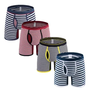 Custom Cotton Boxers Men Breathable Briefs Boxer Hombre Striped Men’s Underwear Boxer Pour Hommes
