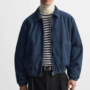 Custom Cropped Denim Jacket Boxy Fit Oversized Vintage 100% Cotton Heavyweight Jean Coat Men’s Denim Jackets