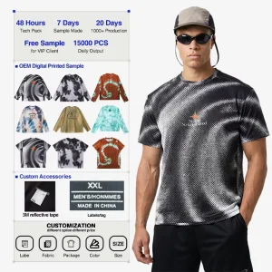 Custom DTG Mesh Running T-shirt Fashion Trail Running Activewear Quick Dry Training Active Top Unisex