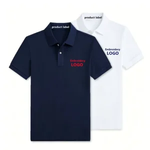 Custom Designer Style Loose Fit Size Solid Color Short Sleeve Men’s 100% Polyester Polo Tshirts Men