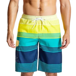 Custom Drawstring High Waist Men’s Boardshorts Printed Quick Dry Spandex Cotton Swim Trunks Waterproof Features