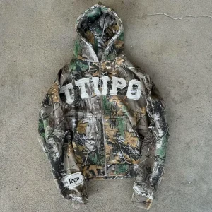 Custom Duck Camo Hoodie Tactical Leaf Camo Hoodie Patch Embroidery Zip up Jacket Camo Hunting Hoodie for Men
