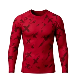 Custom Eco Recycled Fabric Men’s Anti chlorine Swimwear Printed Long Sleeve Rash Guard UPF 50+ Quick Dry Surf Swim Shirt
