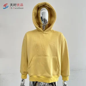 Custom Embossed Sweatshirt Oversized Men’s Polyester/Cotton Embossed Hoodies Men Hoodie Plain