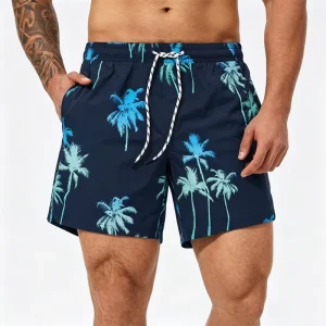 Custom Embroidered High Quality Custom Graphic Polyester Men Summer Beach Shorts All Over Dtg Print Quick Dry Board Shorts