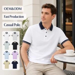 Custom Embroidered Logo Men’s Polo Shirts Casual Custom Polos Team Workplace Activities OEM ODM