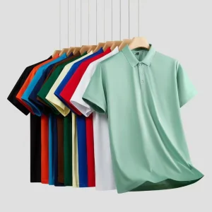Custom Embroidered Logo Men’s Short Sleeve for Polo Shirt ODM Company Uniform in Polyester Cotton Knitted Fabric