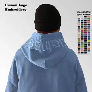 Custom Embroidered Oversized Hoodie Plus Size Men’s Hoodies Sweatshirts Heavyweight French Terry Embroidery Hoodies Men