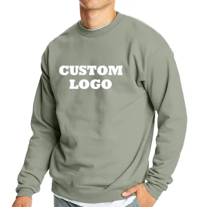 Custom Embroidered StreetWear Blank Heavy Pullover Sweatshirt 100% Cotton Plain Thick Round Neck Sweater Hoodies for Men