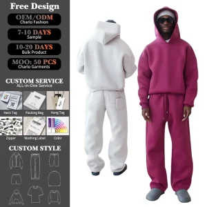 Custom Essentials Men’s Sports Winter Casual Cotton Sportswear Tracksuit Manufacturer Hoodie and Sweatpants Set for Men