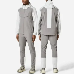 Custom Four Way Stretch Hood and Pant Set Sports Jacket Jogging Suit Men’s Windbreaker Tracksuits