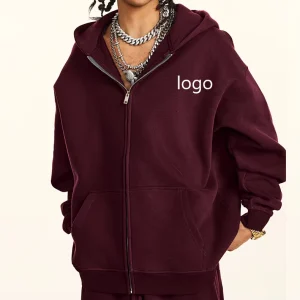 Custom Graphic Hoodie 345g Heavyweight Fleece Oversized Men’s Zip Hoodie Set Unisex