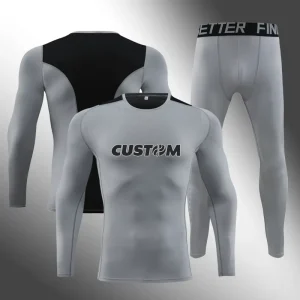 Custom Gym Exercise Clothing Men’s Compression Sportswear Suits Running Tracksuit Set Jogging Training Tights Dry Fitness Suit