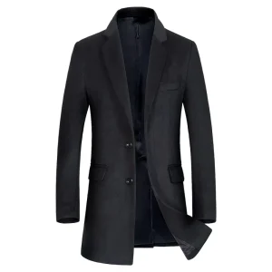 Custom Handmade Long Wool Winter Coat Made to Measure Men Overcoat