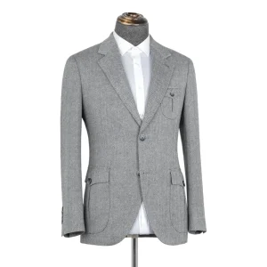 Custom High Quality Men’s Suits Blazer Grey Wool Slim Fit Suit Jacket Single Breasted Business Blazer