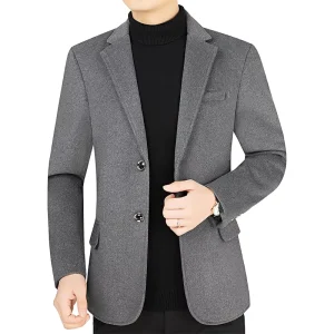 Custom High Quality Plus Size Woolen Single Breasted Flat Men’s Blazer Business Suits Anti Wrinkle Comfortable Breathable Solid