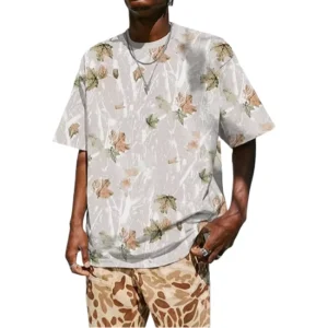 Custom High Quality Polyester Men’s Blank T Shirt Solid Jungle Camo Real Tree Print for Hunting and Camping Any Condition