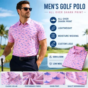 Custom High Quality Quick Drying Fitted Moisture Wicking Polo Shirts Mens Clothing Embroidery Logo Print Polo Golf T shirt