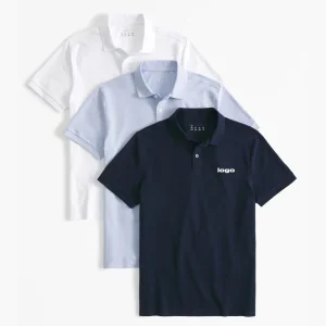 Custom High Quality Shirts Embroidered Logo Solid Color Plain Classic Cotton Pique Dry Fit Golf Blade Collar T Shirts
