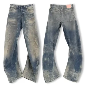 Custom High Quality Stone Wash Jeans Vintage Woven Mud Dirty Tint Denim Pants Men’s Straight Old Color Jeans