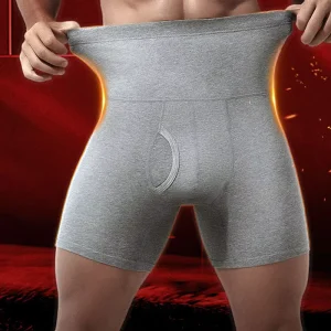 Custom High Waisted Tummy Control Men’s Boxer Shorts Underwear, Breathable Cotton, Sports Plus Size Briefs