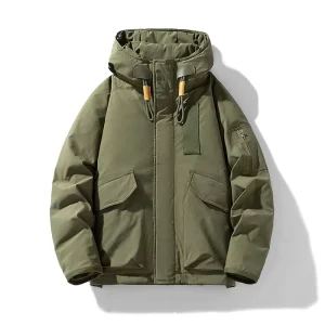Custom Hooded Men’s Trench Coat Winter Trendy Fashion 100% Polyester Zipper Closure Windproof Warm Workwear