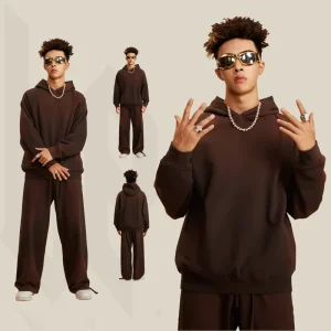 Custom Hoodie Set 445G Unisex High Quality Acid Wash Oversized Streetwear Jogger Pullover Men’s Hoodies and Sweatpants Sets