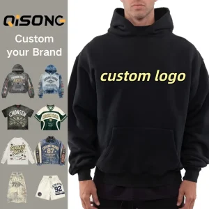 Custom Hoodies Men’s 100% Cotton Heavy Weight Luxury Quality Puff Printing Oversized Streetwear Pullover Hoodies for Men