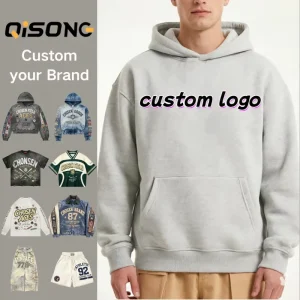 Custom Hoodies Pullover Heavyweight 100% Cotton Hoodie Men Custom Embroidery 500 Gsm Bulk Blank French Terry Oversized