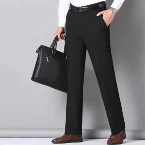 Custom Italian Mens Trousers Men’s High Waist Lightweight Business Pants Trouser Elastic Band Work Pants