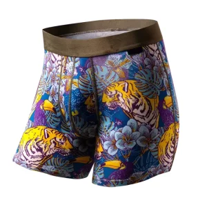 Custom Knitted Boxer Briefs Men Plus-Size Breathable Printed Underwear Quick Dry Anti-Bacterial Adult