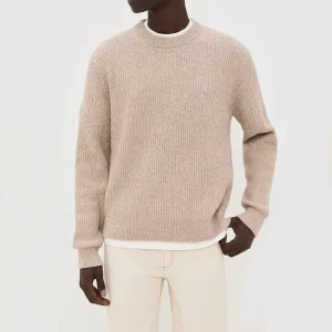 Custom Knitwear Men’s Wool Letter Jacquard Sweater Pullover Long Sleeve Knitted Sweater