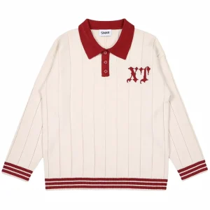 Men Sweater Winter Casual Jacquard Letter Knitwear Long Sleeve Rib Knit Pullover