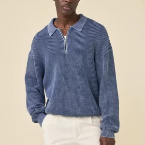 Custom LOGO ODM Ysys Pullover Rib Knitwear Top Sweater Men’s Long Sleeve Knitted Shirt 100% Cotton Striped Winter Breathable 7GG