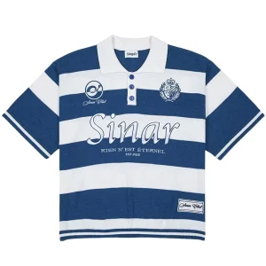 Custom LOGO Sweater Men Short Sleeve Casual CrewNeck Knitwear Vintage Football Stripe Jumper Knit Polo Shirts Men Knitted Jersey