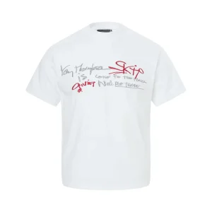 Custom Letter Embroidered Round Neck Short Sleeve T Shirt Summer Men’s Loose Leisure 100% Cotton Breathable