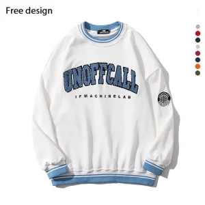 Custom Letter Printed Graphic Crew Neck Graphic Sweatshirt Men’s Hoodie Cotton Crewneck Sweatshirt