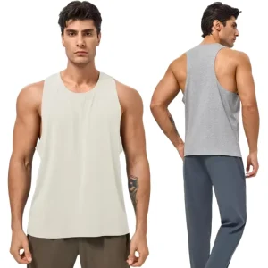 Custom Lightweight Breathable Fitness Activewear Crop Tank Top Oversized Gym Men’s Sleeveless Shirt Vest