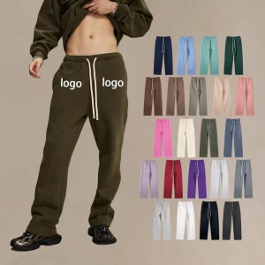 Custom Logo Blank High Quality Straight Sweatpants 350g Heavyweight Polyester Cotton Pants for Men
