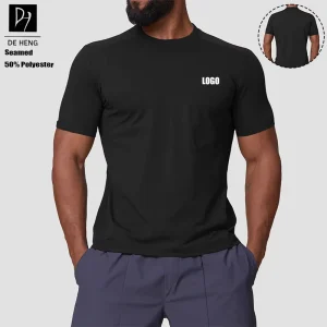 Custom Logo Breathable Men’s T Shirts Nude Feeling Fitness Gym Quick Drying High Quality Active Wear Tops For Men