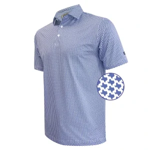 Custom Logo Design 80% Polyester 20% Spandex Pattern Allover Printing Oversized Quick Dry Slim Fit Golf Polo Shirts