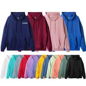 Custom Logo Drop Shoulder Hoodie with String Blank Plain Polyester Heavyweight Printed Pullover Men’s Hoodies & Sweatshirts