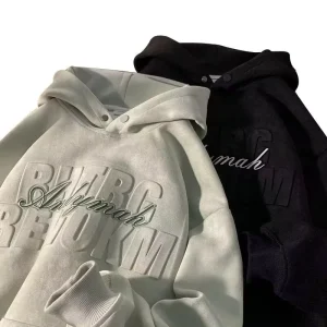 Custom Logo Embossing Hood Sweatshirt Hoodies for Men